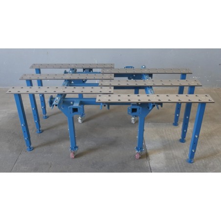Metināšanas darba galds 1700 x 2630 mm (2x 1000x1000 + konektors L630mm + 10x kājas)