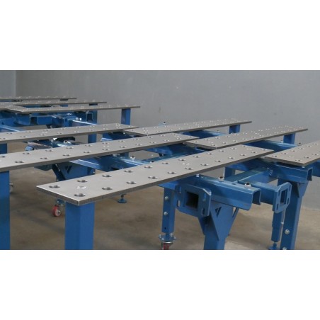 Metināšanas darba galds 2170 x 3030 mm (2x 1200x1200 + konektors L630mm + 12x kājas)