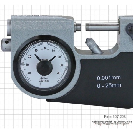 Ārējie mikrometri ar smalku rādītāju, 0 - 25 mm
