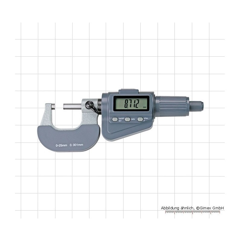 Digitālais ārējā mikrometrs ar berzes sprūdratu, 0 - 25 mm