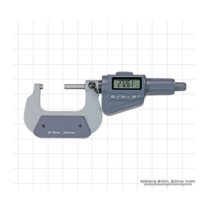 Digitālais ārējā mikrometrs ar berzes sprūdratu, 25 - 50 mm