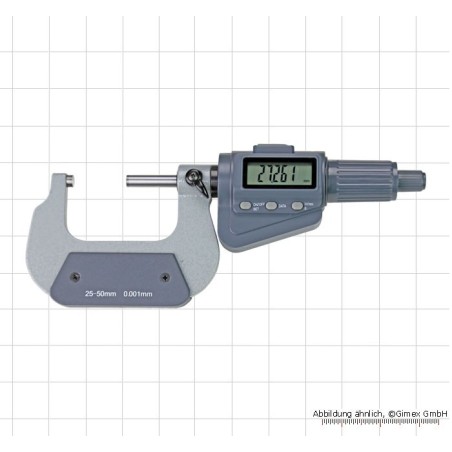 Digitālais ārējā mikrometrs ar berzes sprūdratu, 25 - 50 mm