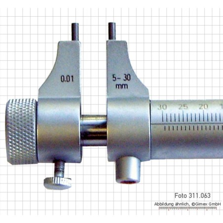 Iekšējais mikrometrs ar izliektām mērvirsmām, 5 - 30 mm