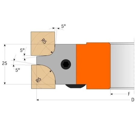 CMT Profilnazis frēzei for C694003 - Pair of Knives R-3+6 mm