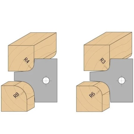 CMT Profilnazis frēzei for C694003 - Pair of Knives R-3+6 mm