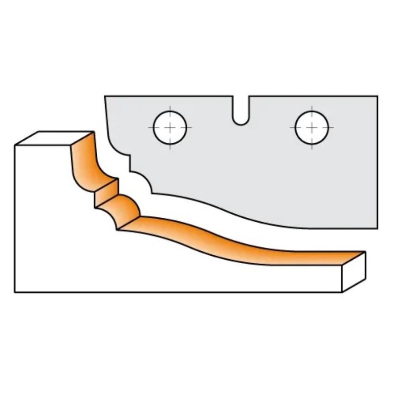 CMT Profilnazis frēzei for C694012 - Pair of Knives A 50x25x2 mm