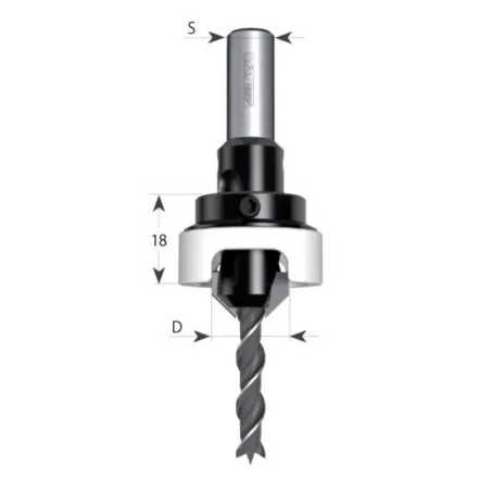 Drill Bits with Countersink and Backstop - 45° D12 d4 S8