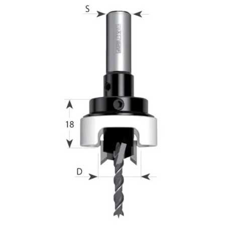 Drill Bits with Countersink and Backstop - 90° D15 d5 S10
