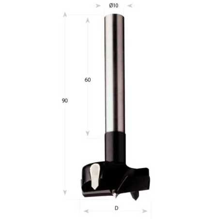 C512 Manual Boring Bit - D14 L90 S-10x60 HW R