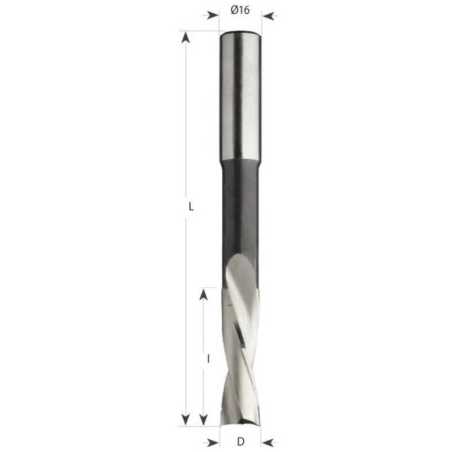 Spiral Mortising Bit with Chipbreaker - D12x60 L150 S-16x50 RH