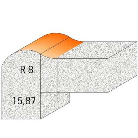 Raised Profile Bit for CORIAN - D25,4 I12,7 R8 S-12