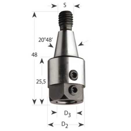 for Drill S8, D16x28,3x46 M8 LH