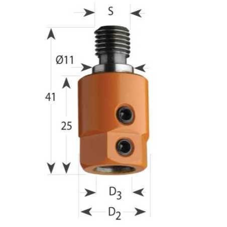 for Drill S8, D16x25x41 M10 LH