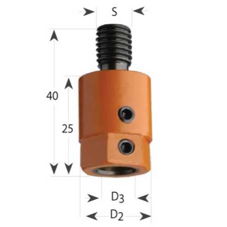 for Drill S10, D19,5x25x40 M8 LH