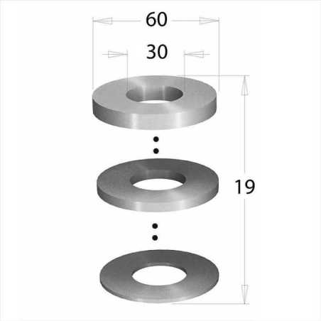 Gredzenu komplekts D60/D30 B19 mm