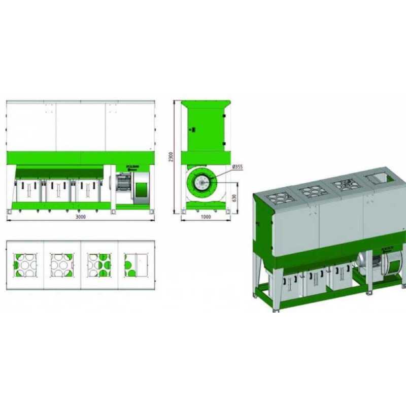 Zāģu skaidu nosūkšana RLA 400 VIBER Power SAFE 11300 m3h