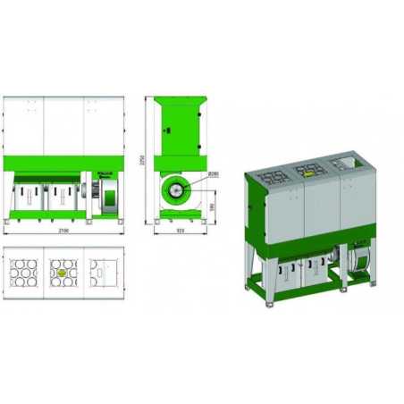 HOLZING RLA 200 VIBER Power 6500 m3h zāģu skaidu nosūcējs