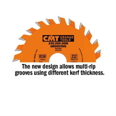 CMT Orange Industrial Grooving Saw Blade - D150x2 d30 Z12 HW