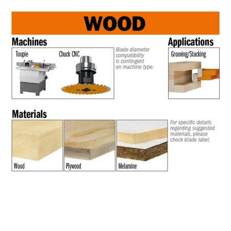 CMT Orange Industrial Grooving Saw Blade - D150x2 d30 Z12 HW
